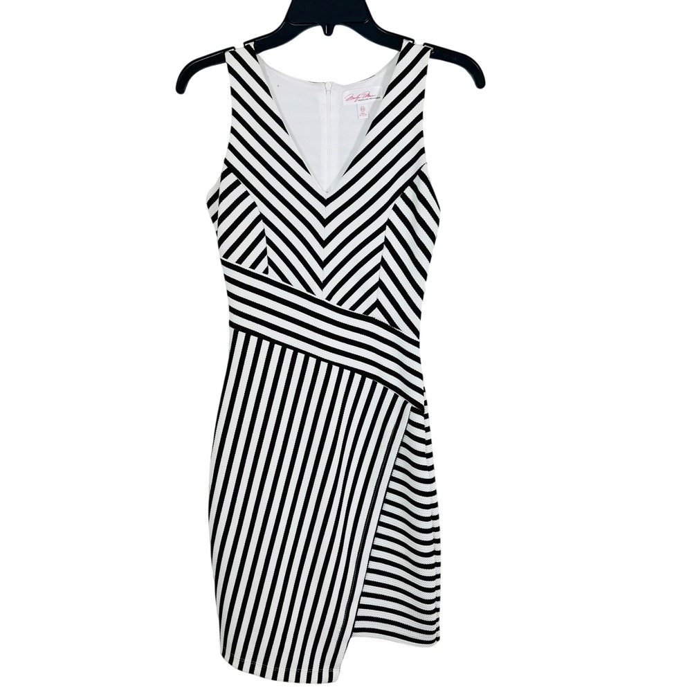 Marilyn Monroe NWT Black White Chevron Stripe Faux Wrap Dress Retro Pinup Glam